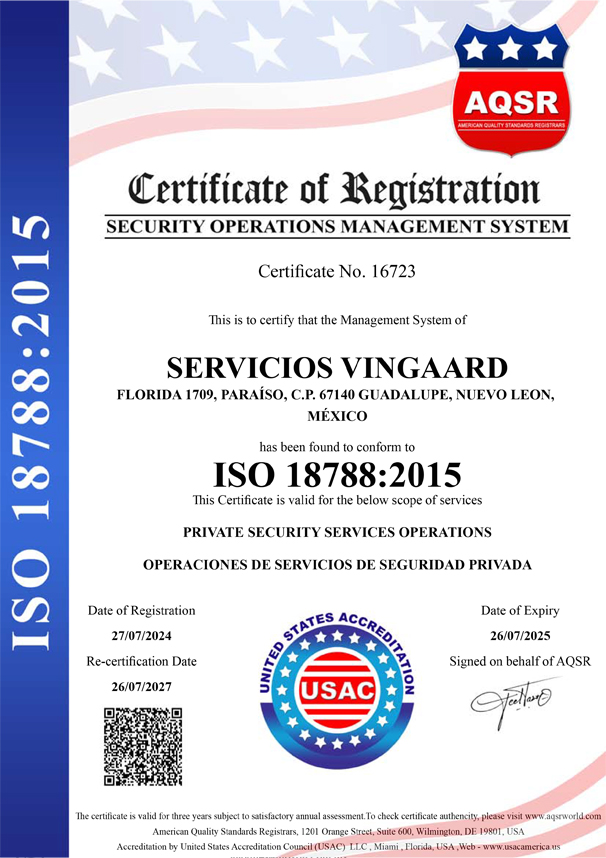 Certificaciones Vingaard